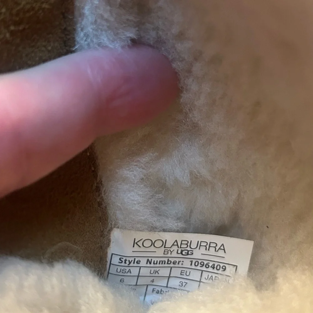 Koolaburra Tan Suede Boots with Fur Trim